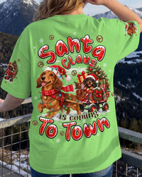 SANTA CLAUS IS COMING TO TOWN DACHSHUND DOG CHRISTMAS ALL OVER PRINT - TYPQ2809261