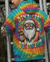 DON'T STOP BELIEVING SANTA CHRISTMAS TIE DYE ALL OVER PRINT - TYTD0411251
