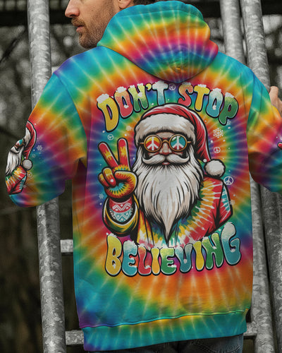 DON'T STOP BELIEVING SANTA CHRISTMAS TIE DYE ALL OVER PRINT - TYTD0411251