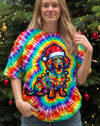 CHRISTMAS DACHSHUND DOG COLORFUL SWIRL ALL OVER PRINT - TYPQ3009263