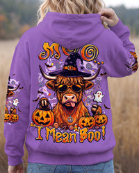 MOO MEAN BOO HALLOWEEN HIGHLAND COW ALL OVER PRINT - TYPQ0408262