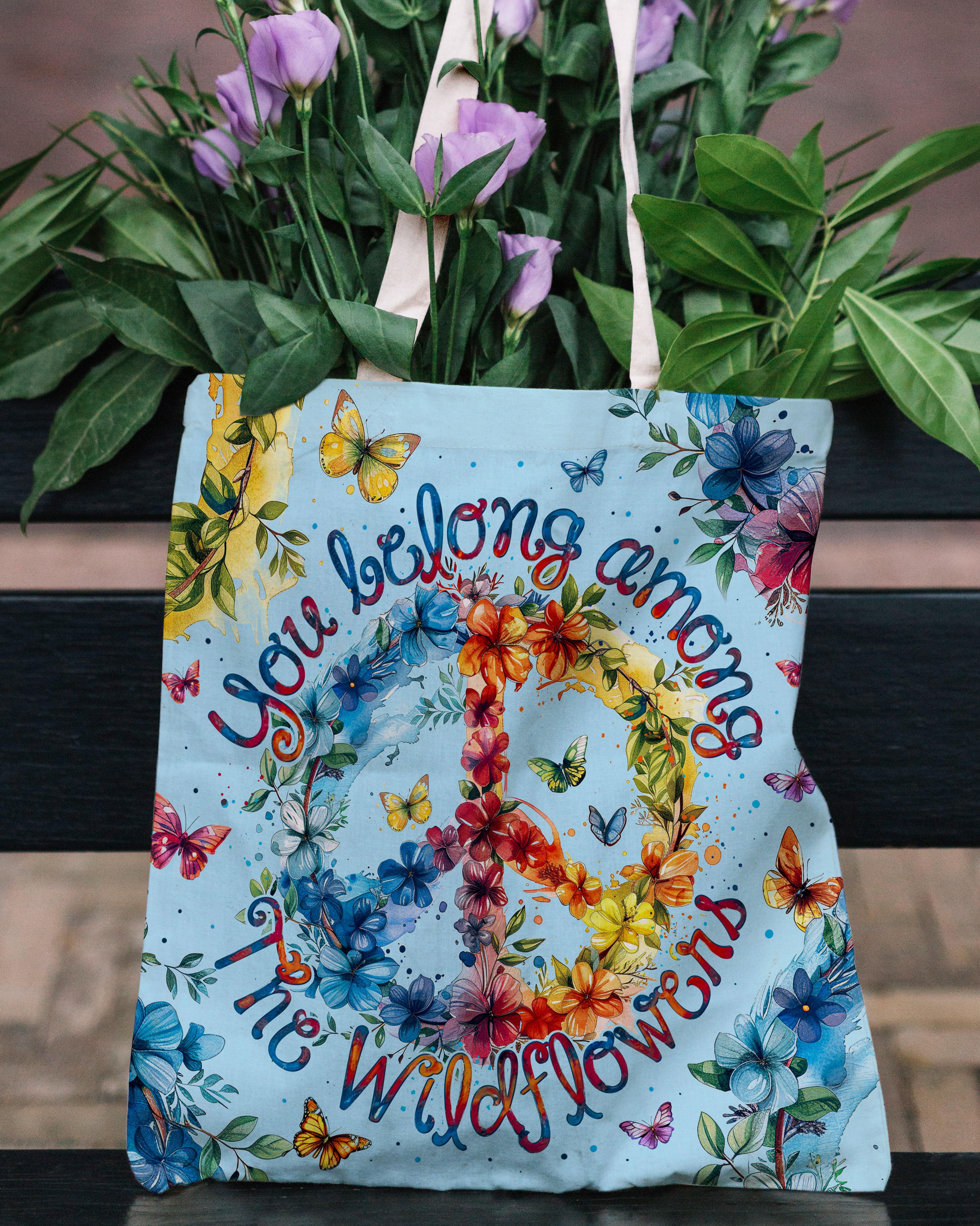 YOU BELONG AMONG THE WILDFLOWERS TOTE BAG - TY1405243
