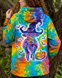 HIGHLAND COW WITCH HALLOWEEN COLORFUL SWIRL ALL OVER PRINT - TYPQ2008261
