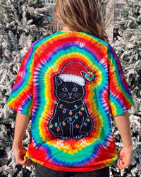 SANTA CAT CHRISTMAS COLORFUL SWIRL ALL OVER PRINT - TYPQ1310265