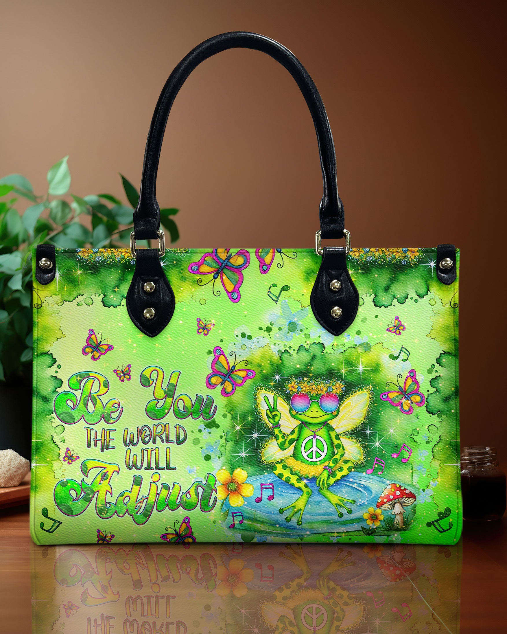 BE YOU THE WORLD WILL ADJUST FROG LEATHER HANDBAG - TLNT0909244