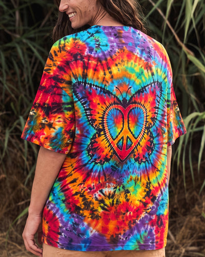 PEACE HEART BUTTERFLY COLORFUL RADIAL ALL OVER PRINT - TYPQ2010263