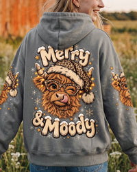 MERRY & MOODY HIGHLAND COW CHRISTMAS ALL OVER PRINT - TLNO1410262