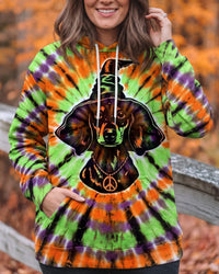 SPOOKY WIENER DOG WITCH SWIRL HALLOWEEN ALL OVER PRINT - TYPQ0509261