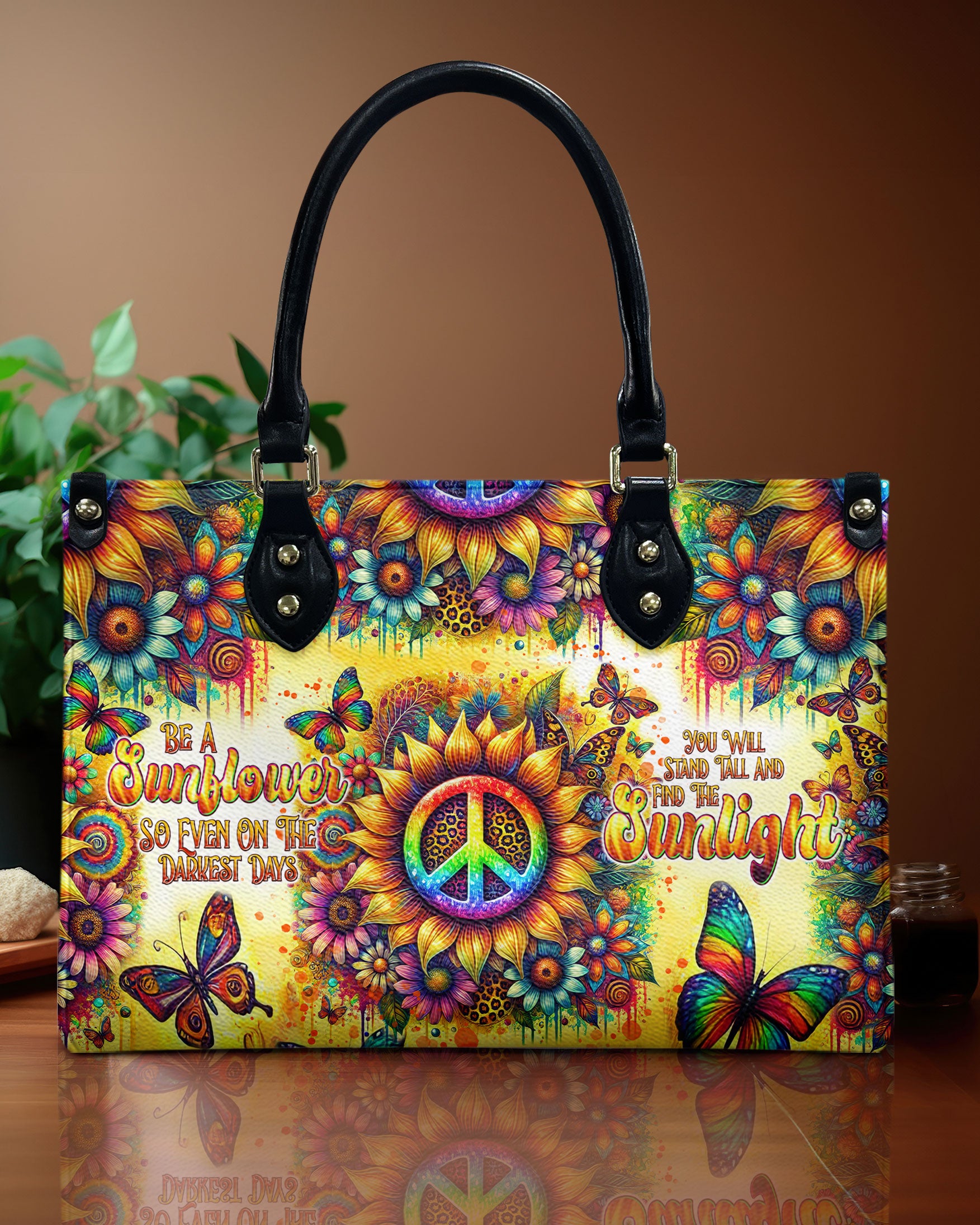 BE A SUNFLOWER LEATHER HANDBAG - TLNT0508245