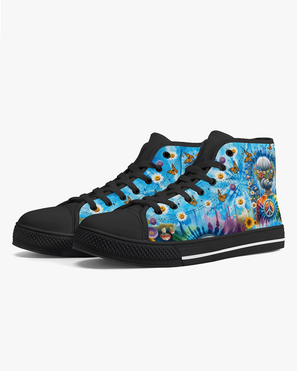 OLD HIPPIE TIE DYE HIGH TOP CANVAS SHOES - TYTM0512237