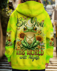 BE YOU THE WORLD WILL ADJUST FROG ALL OVER PRINT - TYTD2412241