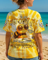 IN A WORLD WHERE YOU CAN BE ANYTHING BEE KIND TIE DYE ALL OVER PRINT - TYTD0306251