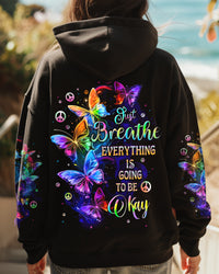 JUST BREATHE BUTTERFLIES ALL OVER PRINT - TYTD1010243