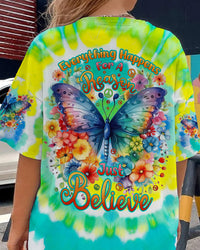 JUST BELIEVE BUTTERFLY TIE DYE ALL OVER PRINT - TYHI3105241