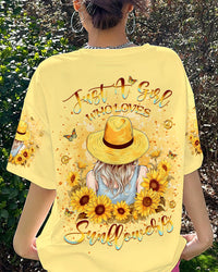 JUST A GIRL WHO LOVES SUNFLOWERS ALL OVER PRINT - YHKD0404244