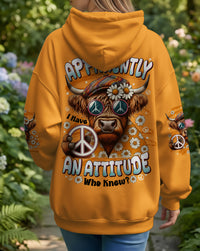 APPARENTLY I HAVE AN ATTITUDE WHO KNEW COW ALL OVER PRINT - TYTD2212251