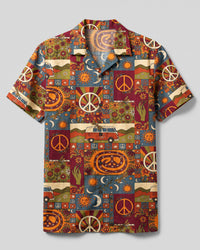 RETRO HIPPIE BUS PATCHWORK CAMP SHIRT - TYQY2708264