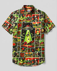 UFO COW PATCHWORK BUTTON-DOWN COLLAR SHIRT - TYQY2109262