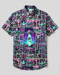 UFO COW PATCHWORK BUTTON-DOWN COLLAR SHIRT - TYQY2109262