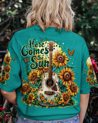 HERE COMES THE SUN GUITAR SUNFLOWERS ALL OVER PRINT - TY1204241