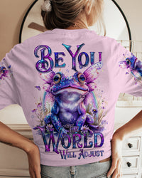 BE YOU THE WORLD WILL ADJUST FROG ALL OVER PRINT - TY1203242