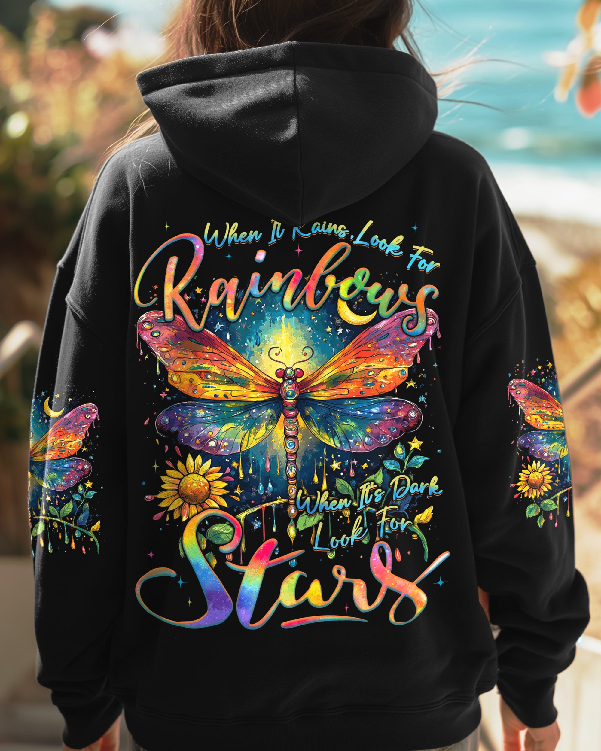 WHEN IT RAINS LOOK FOR RAINBOWS DRAGONFLY ALL OVER PRINT - TYQY0509244