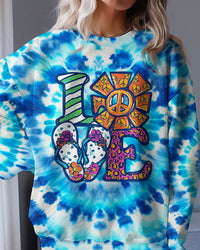 LOVE PEACE FLIP FLOPS TIE DYE ALL OVER PRINT - TY1702242