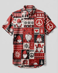 8BIT GNOME CHRISTMAS HIPPIE BUTTON-DOWN COLLAR SHIRT - RITD2008261