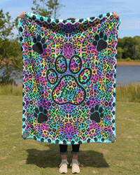 COLORFUL PAW LEOPARD FLEECE BLANKET - TYTD1901261