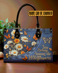 YOU BELONG AMONG THE WILDFLOWERS LEATHER HANDBAG - TYTD1104245