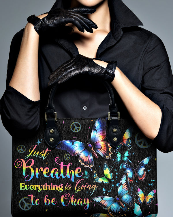 JUST BREATHE BUTTERFLIES LEATHER HANDBAG - TYTD1210242