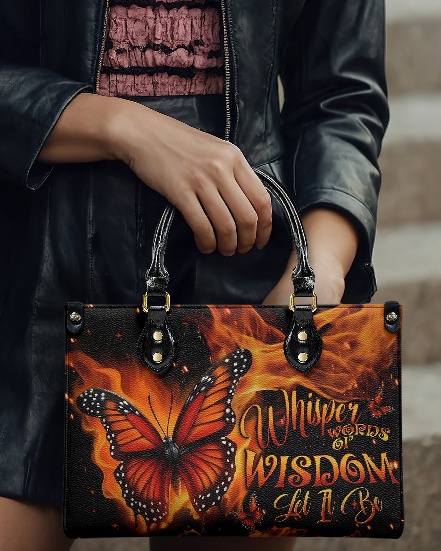 WHISPER WORDS OF WISDOM LET IT BE BUTTERFLY LEATHER HANDBAG - TYTD1510244