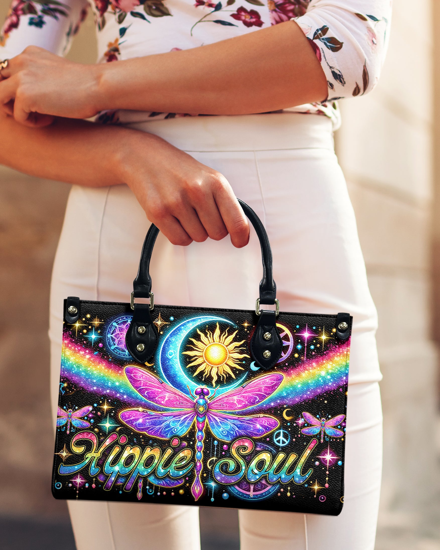 HIPPIE SOUL DRAGONFLIES LEATHER HANDBAG - TYTD1302252