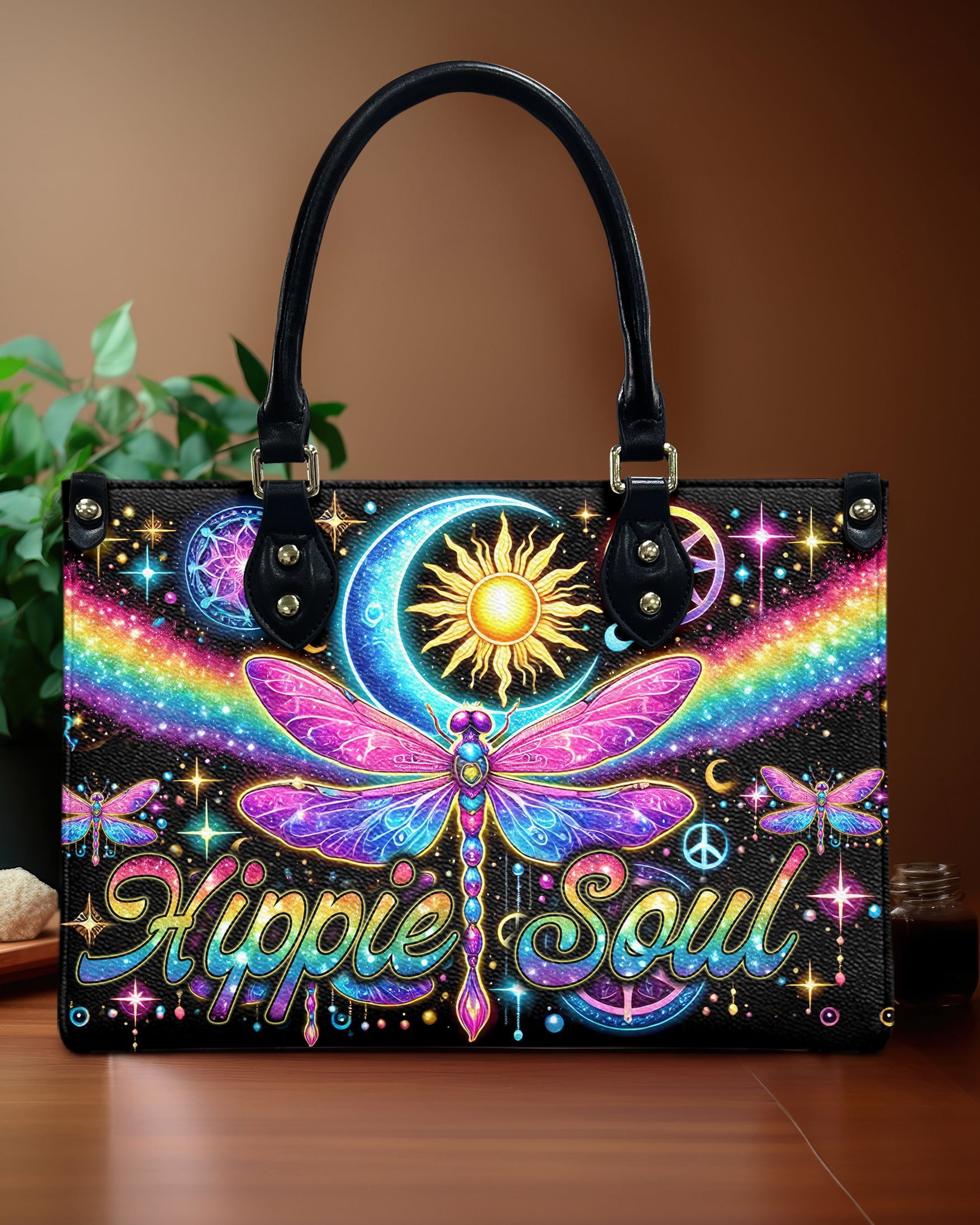 HIPPIE SOUL DRAGONFLIES LEATHER HANDBAG - TYTD1302252