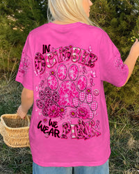 IN OCTOBER WE WEAR PINK PAW PRINT BREAST CANCER AWARENESS ALL OVER PRINT  - TLNT2007262