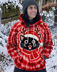 FESTIVE SANTA CAT CHRISTMAS SWIRL ALL OVER PRINT - TLNT1610262
