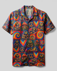 RAINBOW FROG SWIRL PATCHWORK CAMP SHIRT - TLNT2907263