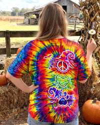 PEACE LOVE PAW PRINT COLORFUL HALLOWEEN ALL OVER PRINT - TLNT19092610