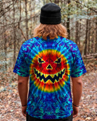 PUMPKIN SPOOKY HALLOWEEN BLUE BURST ALL OVER PRINT - TLNT2409265