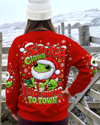 SANTA CLAUS IS COMING TO TOWN FROG CHRISTMAS ALL OVER PRINT - TLNT0910262