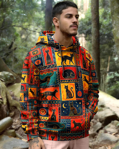 BOHO PLAYFUL CAT PATCHWORK ALL OVER PRINT - TLNT0809263