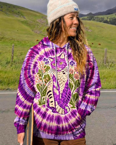 FLORAL GROOVY CAT SWIRL ALL OVER PRINT - TLNT1210261