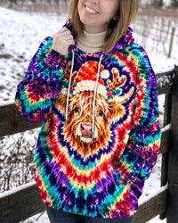 FESTIVE HIGHLAND COW CHRISTMAS SWIRL ALL OVER PRINT - TLNT1610263
