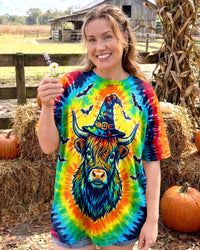 HIGHLAND COW WITCH HALLOWEEN ALL OVER PRINT - TLNT1308261