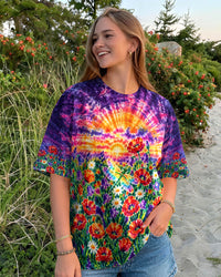 DRAGONFLY SUNSET BLOSSOM PARADISE BURST ALL OVER PRINT - TLNT1510263