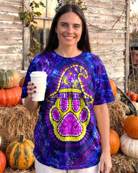 PAW PRINT WITCH HALLOWEEN SWIRL ALL OVER PRINT - TLNT1209264