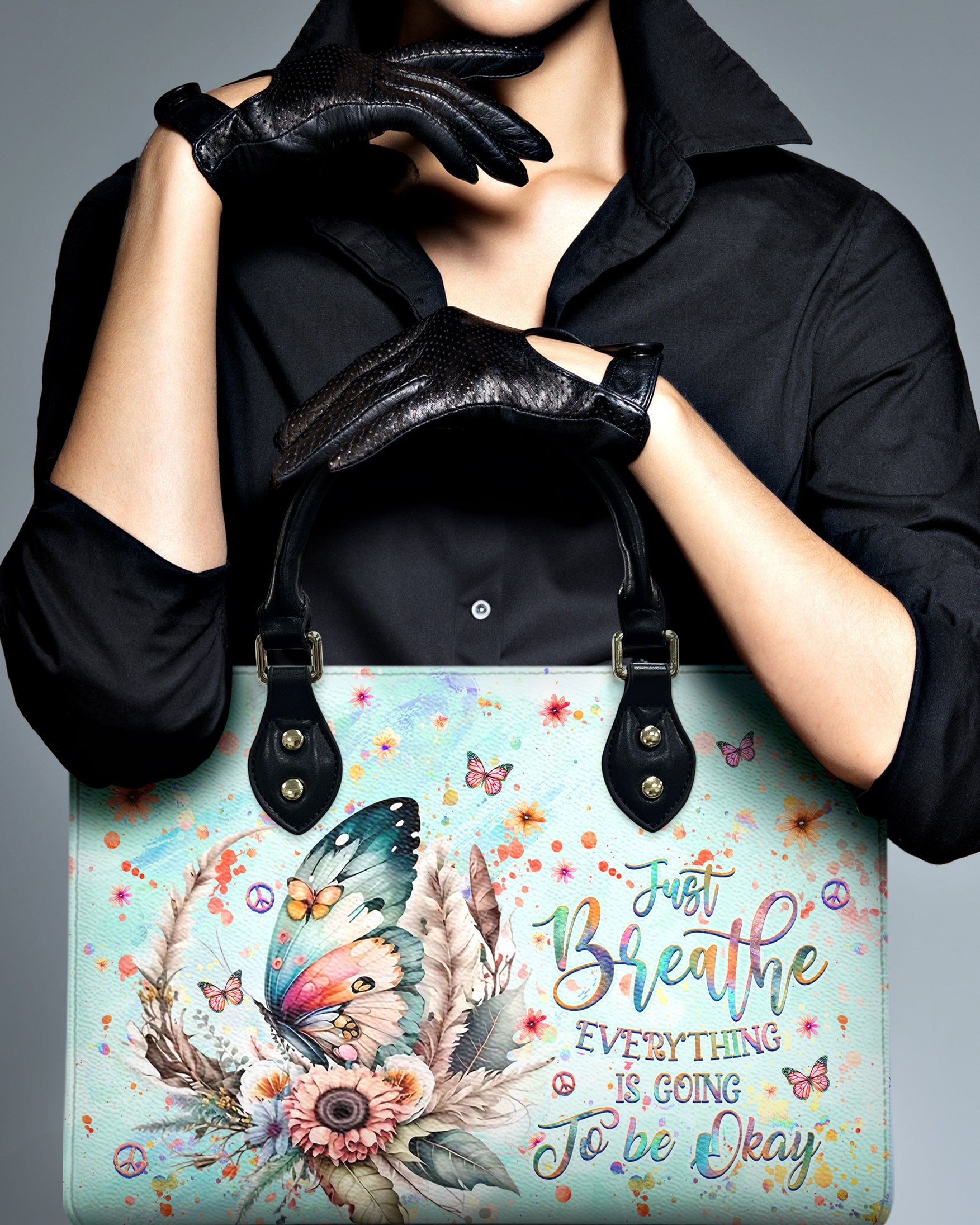 JUST BREATHE BUTTERFLY LEATHER HANDBAG - YHHG2207244