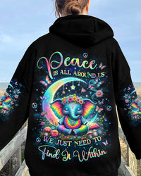 PEACE IS ALL AROUND US ELEPHANT ALL OVER PRINT - YHKD2803242