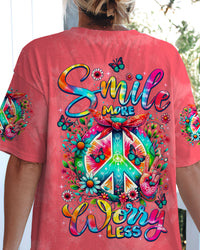 SMILE MORE WORRY LESS PEACE ALL OVER PRINT - TYTM00706242