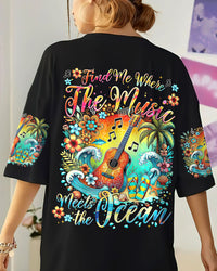 FIND ME WHERE THE MUSIC MEETS THE OCEAN GUITAR ALL OVER PRINT - TYTM2507243